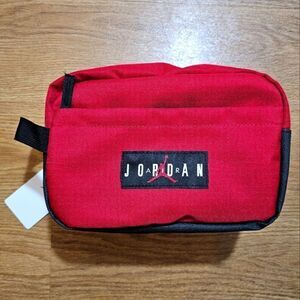 Air Jordan 1 3 4 5 6 11 Travel Toiletry Bag Bred Black Zippers Pockets Carry On
